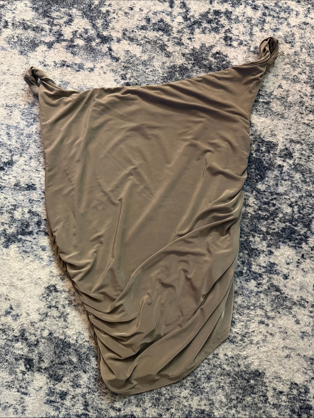 Windsor Olive Green One-Shoulder Ruched Top